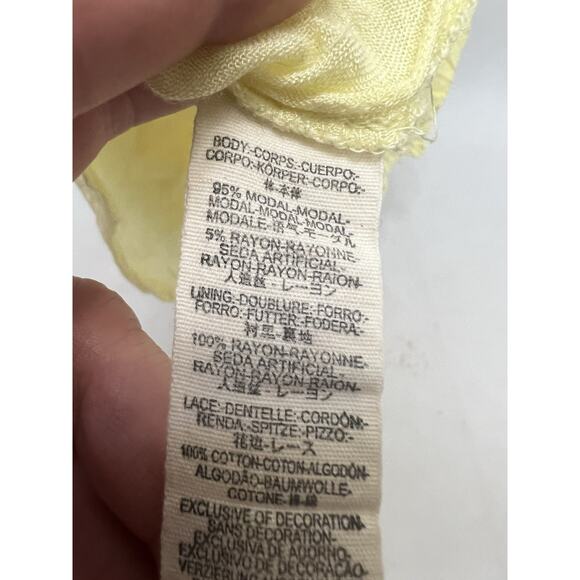 Free People Cruel Intentions Ruffle Mini Dress Women’s 0 Yellow Crochet Cut Out - Picture 6 of 9